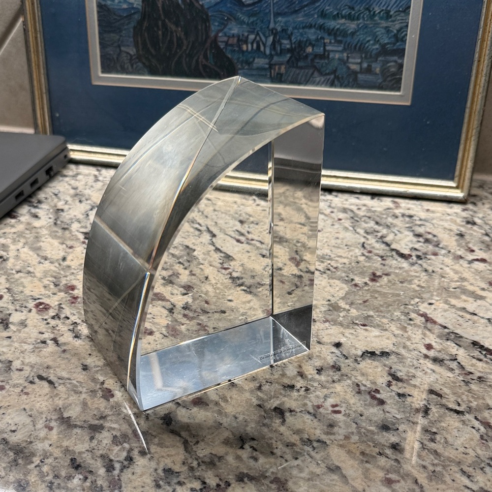 CB2 Silver Acrylic Arch Bookend